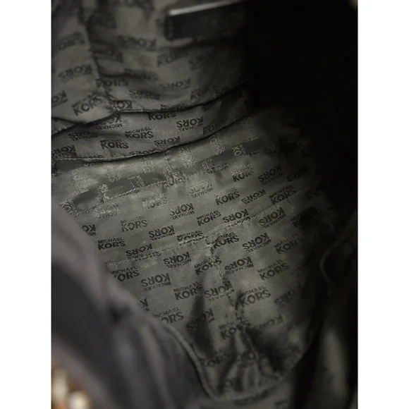 Michael Kors Stanthorpe Large Black Leather Shoulder Bag Gold Chain Strap - Picture 13 of 16